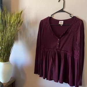 Maroon top